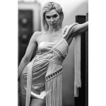 Corin asymetric macramé dress