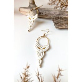 Elysia earrings macramé design, hypoallergenic stainless steel hooks – Macra Nodo