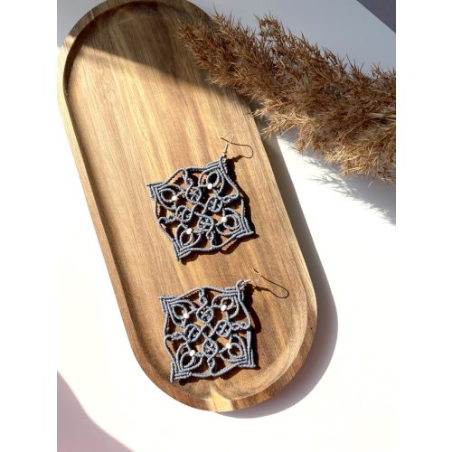 Mystic Bloom macrame earrings inspired by sacred geometry design – Macra Nodo